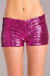 BW1676HP Sequin Booty Shorts - Hot Pink